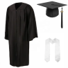 Black University Graduation Gown and Cap