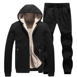 Fleece Black Color Tracksuit